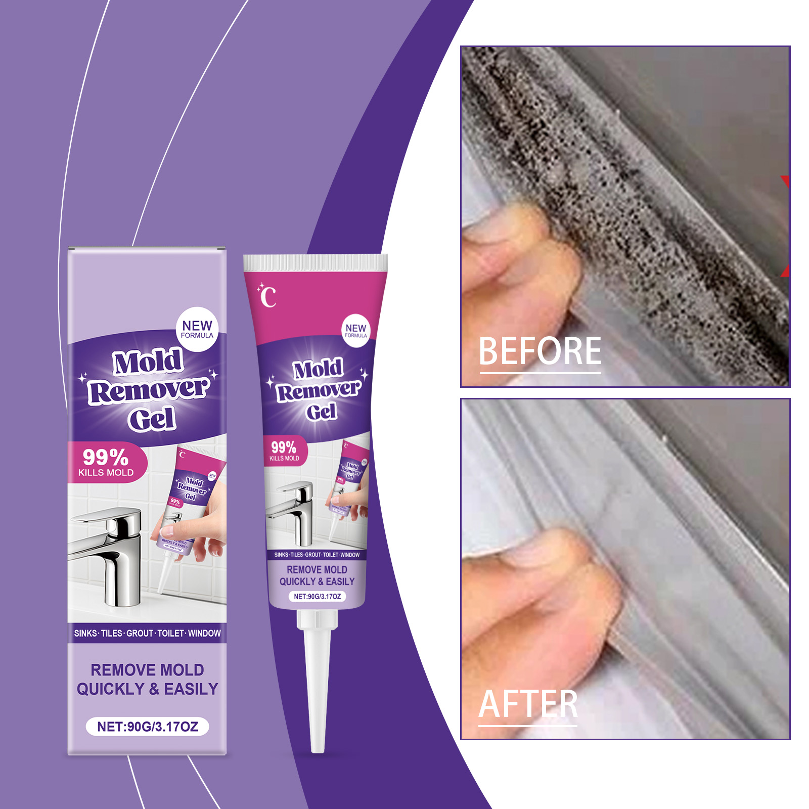 Home Bathroom Cleaning Solution - 강력한 가정용 청소 젤 - 벽