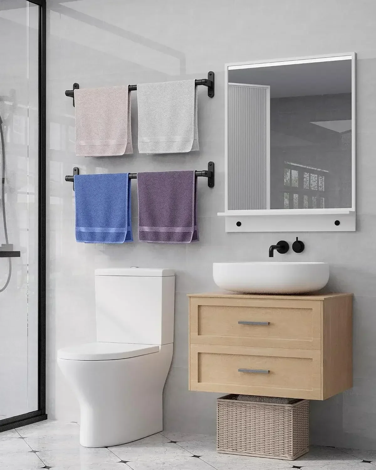 욕실용 무광 블랙 수건걸이 - 24인치 녹 방지 수건  - Home Essentials Bathroom Accessories 리뷰 및 가격
