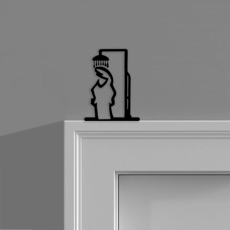 새로운 블랙 샤워 피규어 벽 장식 미니멀리스트 라인 메 - Jet Home Bathroom 리뷰 및 가격