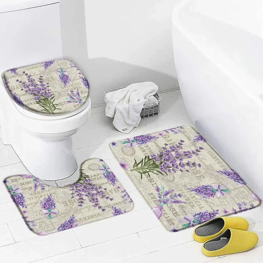 보라색 라벤더 목욕 매트 세트 자연 꽃 식물 나비 현대 - Zara Home Bathroom Rug 리뷰 및 가격