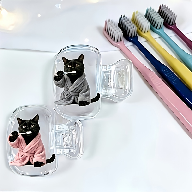 4개입 블랙 캣 드레싱 가운 휴대용 칫솔 헤드 커버 필 - Home Essentials Bathroom Accessories 리뷰 및 가격