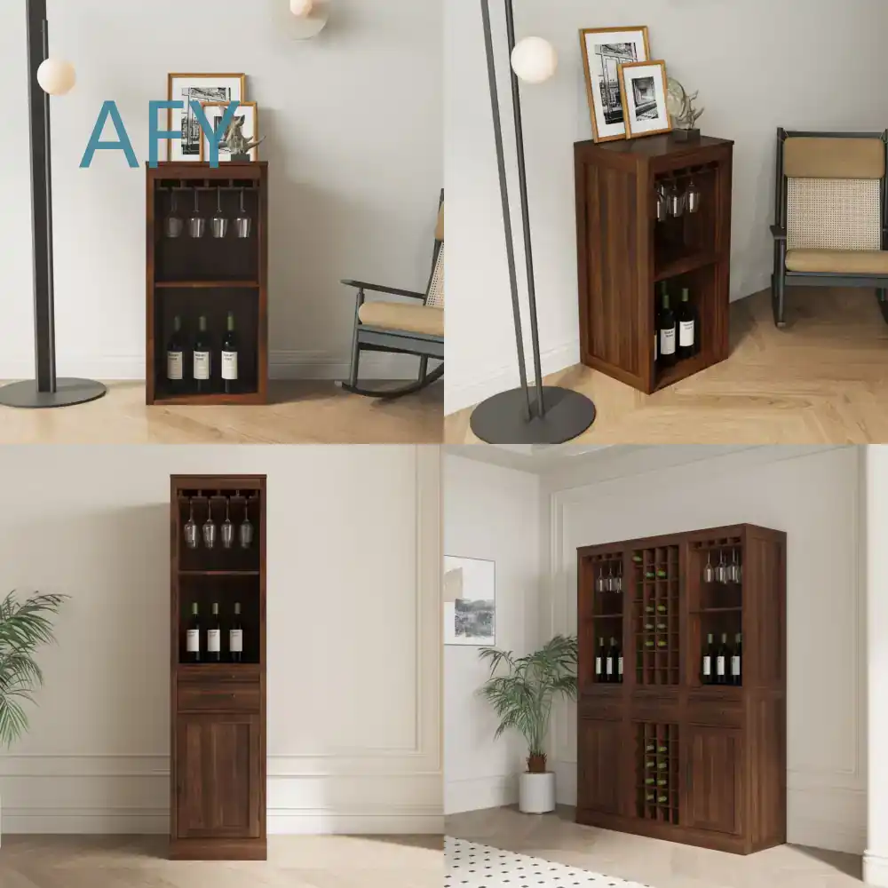 브라운 월넛 색상 모듈형 와인랙 캐비닛, 수납 선반 및 - Muji Home Storage 리뷰 및 가격