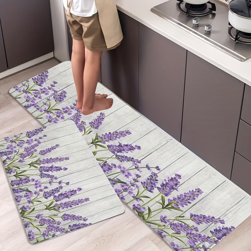 VIKAMA 꽃과 식물 주방 매트, 라벤더 꽃무늬 디자 - Zara Home Bathroom Rug 리뷰 및 가격