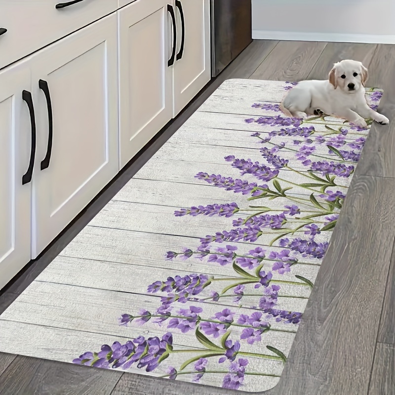 VIKAMA 꽃과 식물 주방 매트, 라벤더 꽃무늬 디자 - Zara Home Bathroom Rug 리뷰 및 가격