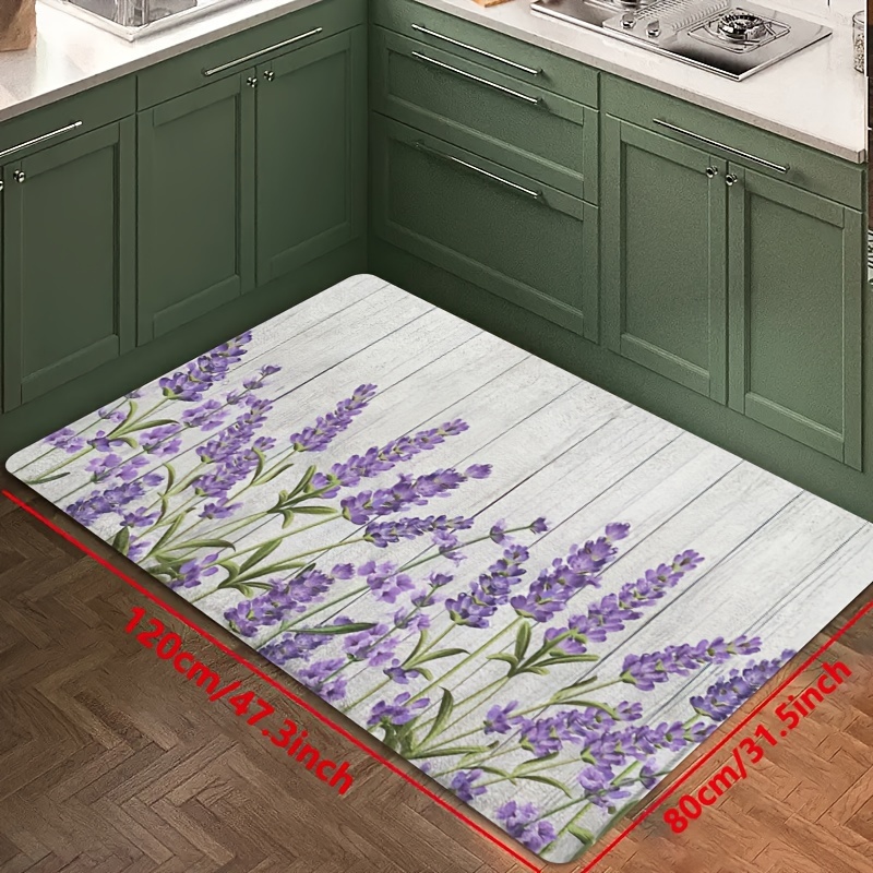VIKAMA 꽃과 식물 주방 매트, 라벤더 꽃무늬 디자 - Zara Home Bathroom Rug 리뷰 및 가격